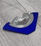 Recycled Aluminium Drink Can Base, Sparkle Blue Acrylic Shape Necklace Pendant - Image 3