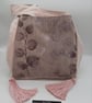 Mauve and pink botanical, shoulder handbag, Boho style, tassels.  - Image 1