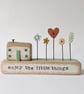 Little Wooden House with Clay & Button Garden 'Enjoy the little things'