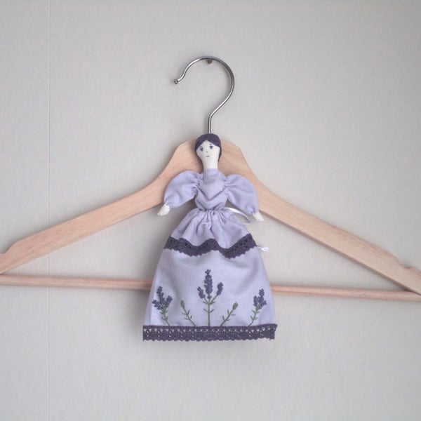 Lavender doll sachet holder with Yorkshire lavender sachet