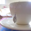  Sterling silver simple leaf pendant 