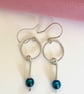 Hematite and silver drop earrings. - Image 1