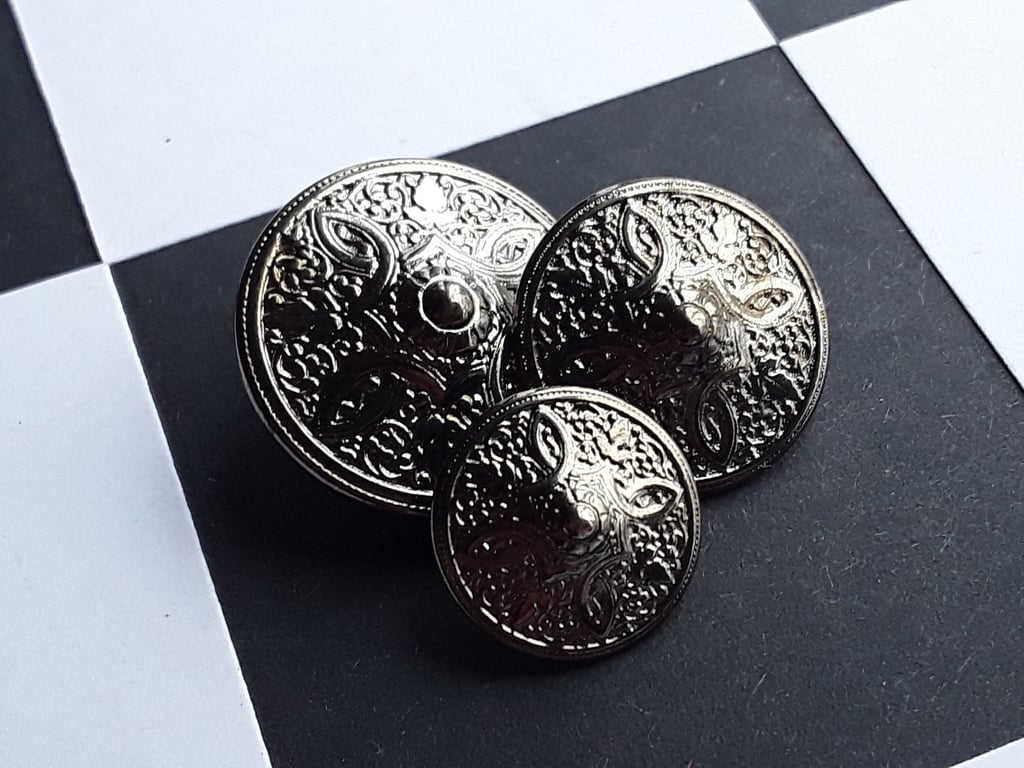 15mm 19mm & 23mm Italian Made Suit Buttons GUNMETAL