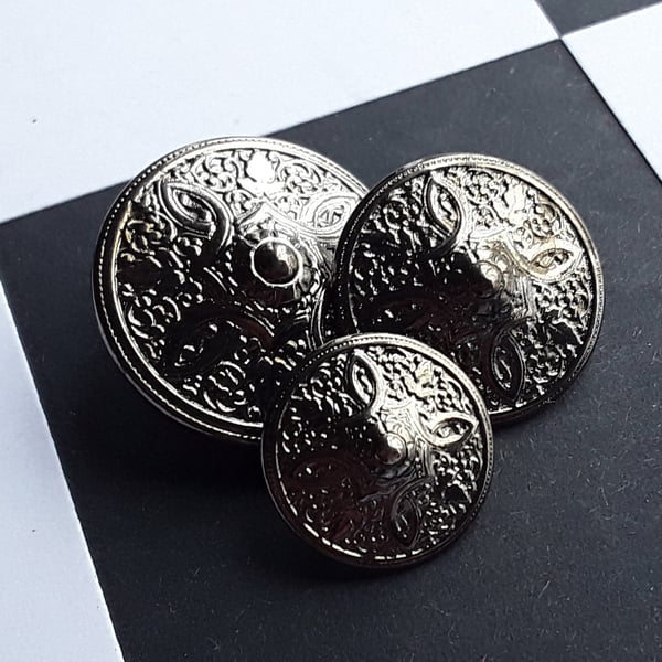 15mm 19mm & 23mm Italian Made Suit Buttons GUNMETAL