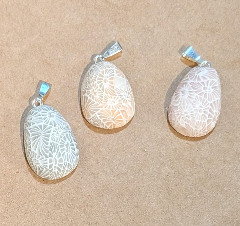 Fossil Style Polymer Clay Pendant Handmade Unique Jewellery