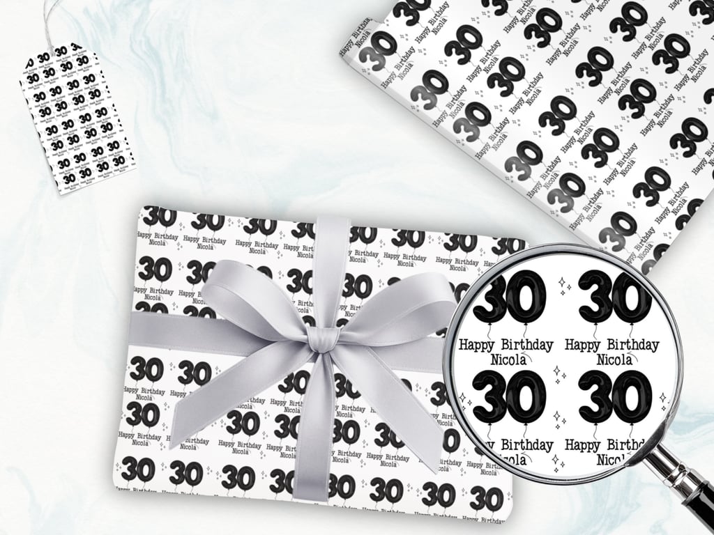 Personalised 30 wrapping paper 