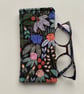 Garden Flowers and Creatures Quilted Fabric Glasses Case