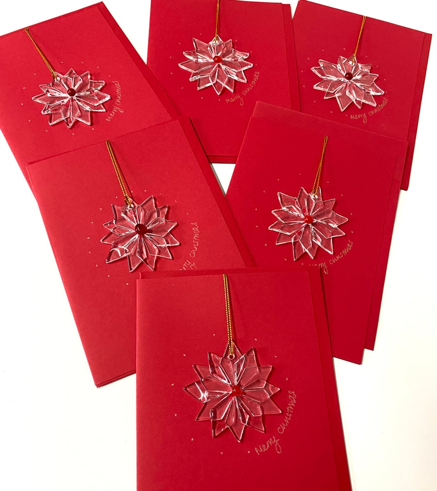 Special keepsake Christmas card with glass ornament