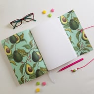Avocado Journal or Sketchbook, A6, Yellow Leather, Foodie Gift Summer seconds