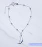 Sterling SIlver Moon and Planet Bracelet dainty pretty  - Image 1