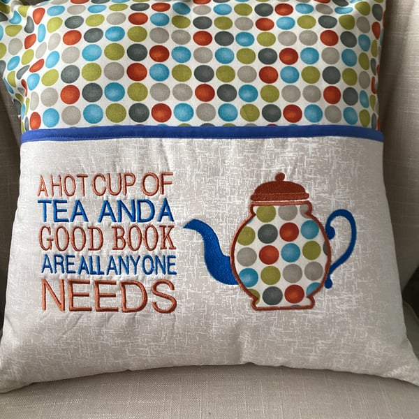 Teapot Book Cushion Cover ( cushion NOT included)