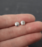 Recycled Silver Stud Earrings - Handmade Jewellery - Image 6