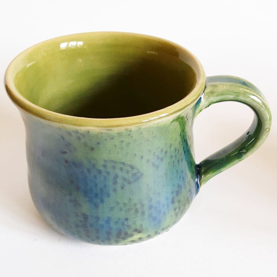 Speckled Green Turquoise Mug - Hand Thrown Stoneware Ceramic Mug