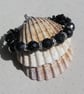 Blue Goldstone Gemstone Beaded Bracelet "Blue Moon" - Image 2