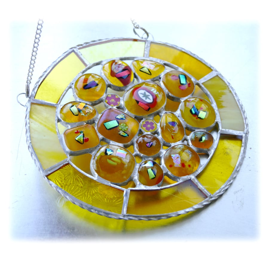 Sun Spots Suncatcher Stained Glass Sunshine Handmade fused 002 