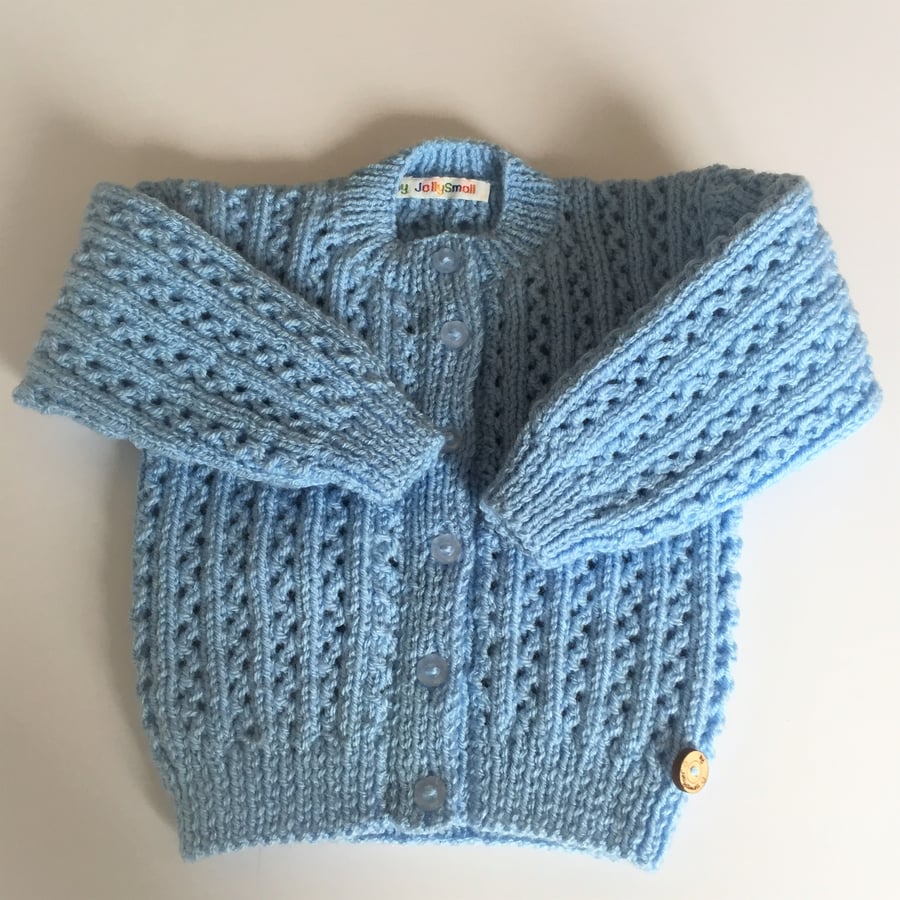 Girl's Blue Lacy Cardigan - Age 6 - 12 mths approx