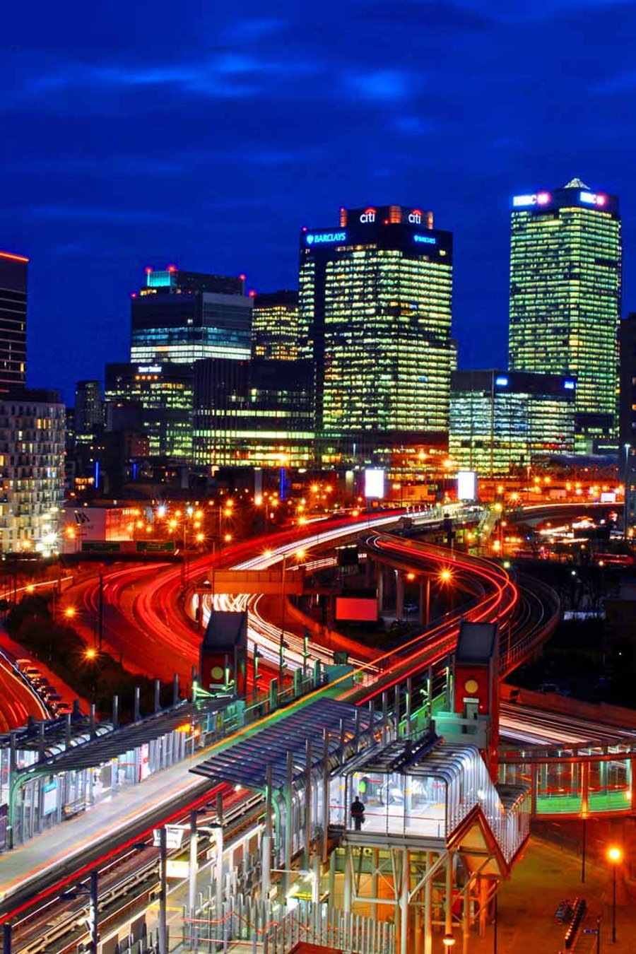 East India Dock Station Canary Wharf London 12"x18" Print