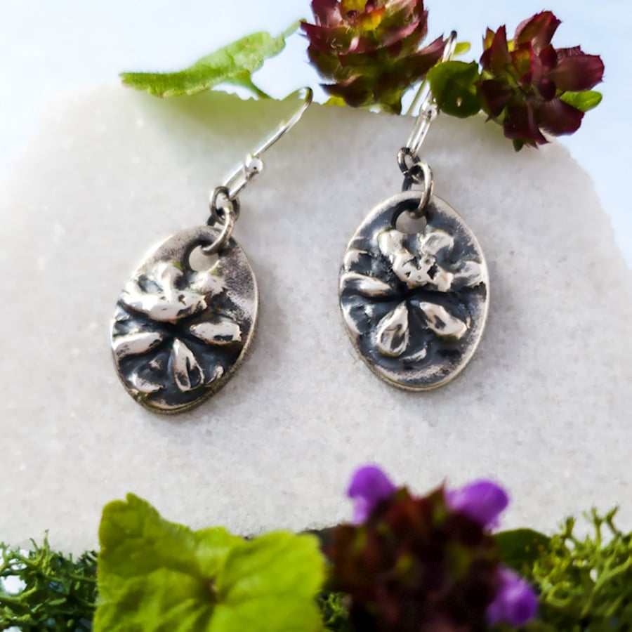 Heal-All Wildflower Earrings in Recycled Fine and Sterling Silver
