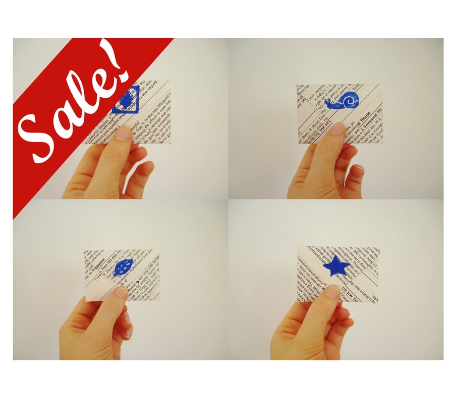 Sale - Free Postage - Gift Envelopes - Set of Five, Hand Stamped