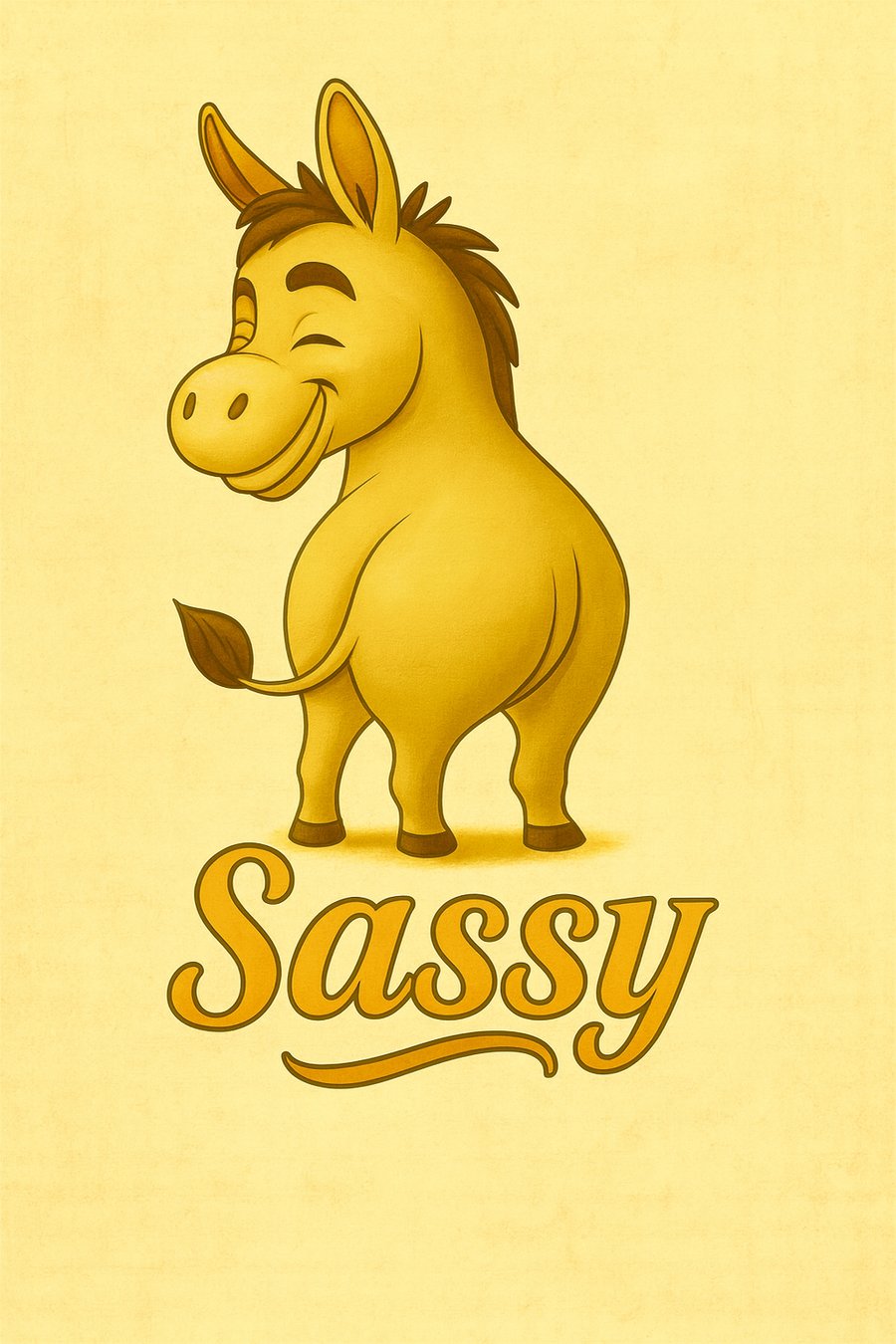 Winking Donkey Illustration – Fun Print for Home or Gifts