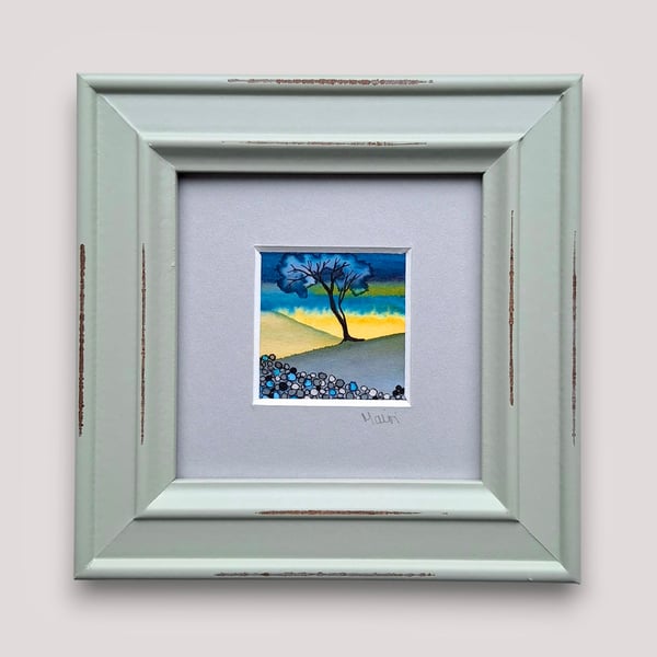 Tiny Framed Original Painting 