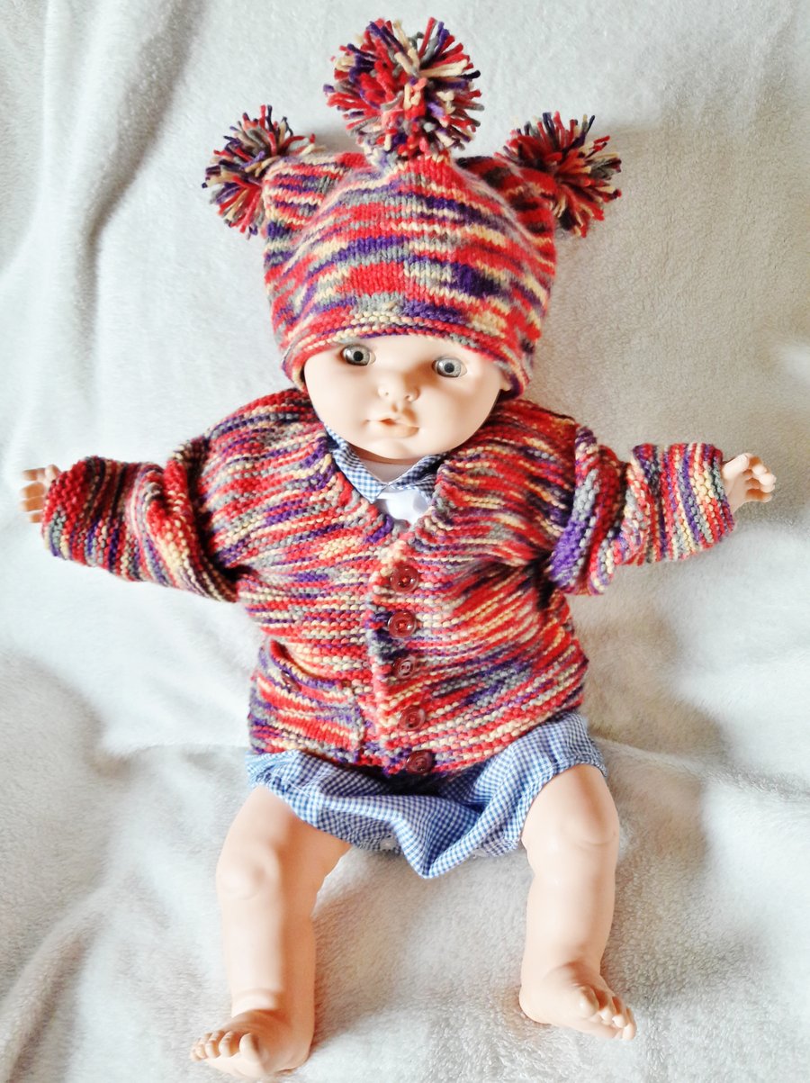 Baby cardigan and jester hat