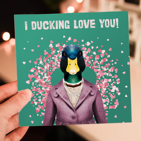 Ducking love you Valentine's Day card - Animalyser