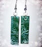 Stamped polymer clay earrings  - Image 1
