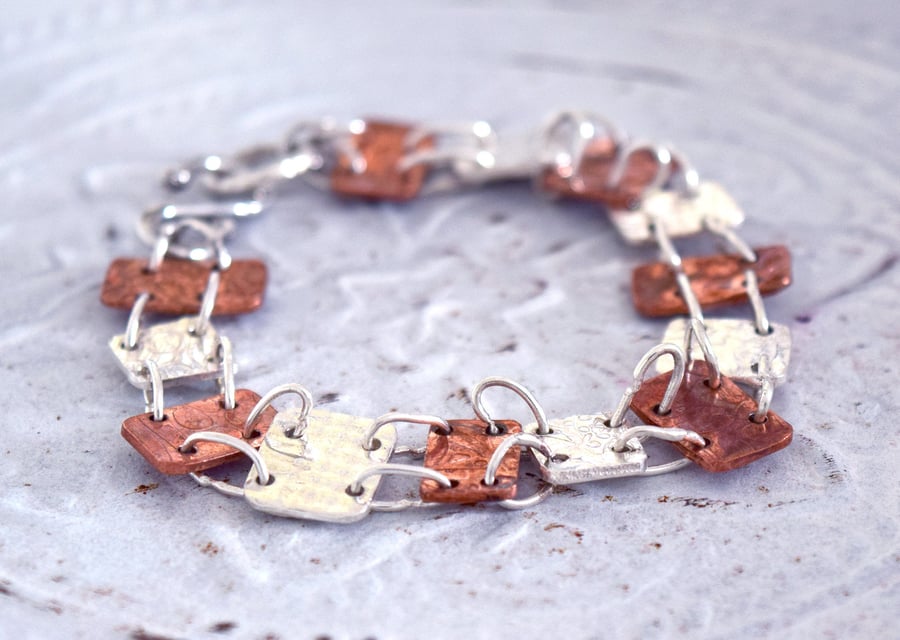 Silver and Copper Bracelet 