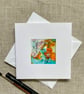 Blank greetings card, hand painted, original abstract, in vibrant acrylic ink