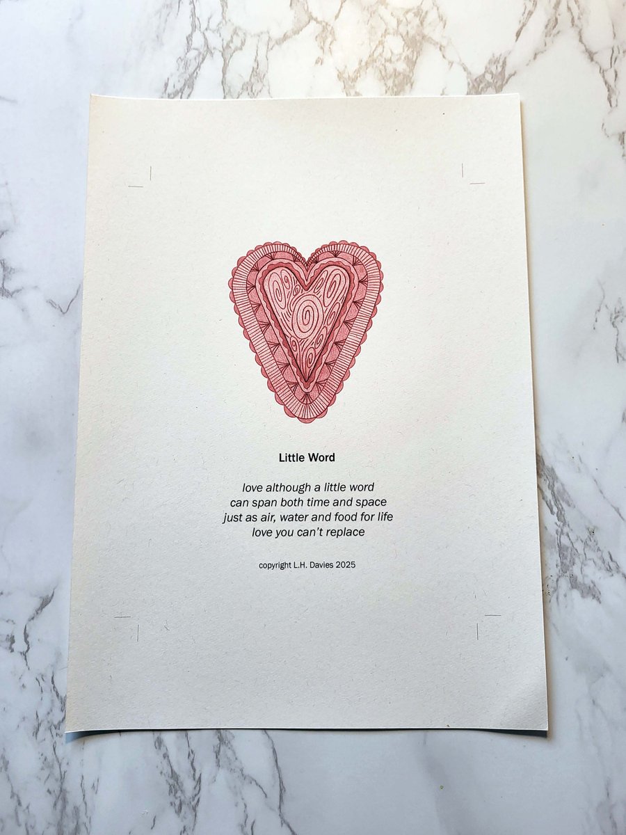 Poetry Art Print - 'Little Word' Limited Edition
