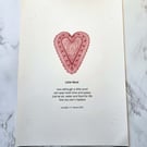 Poetry Art Print - 'Little Word' Limited Edition