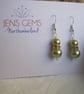 Metallic Green Imitation Pearl Earrings - Image 1