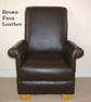 Kids Chair Brown Faux Leather Children's Armchair Boys Girls Seat Bedroom Baby - Image 2