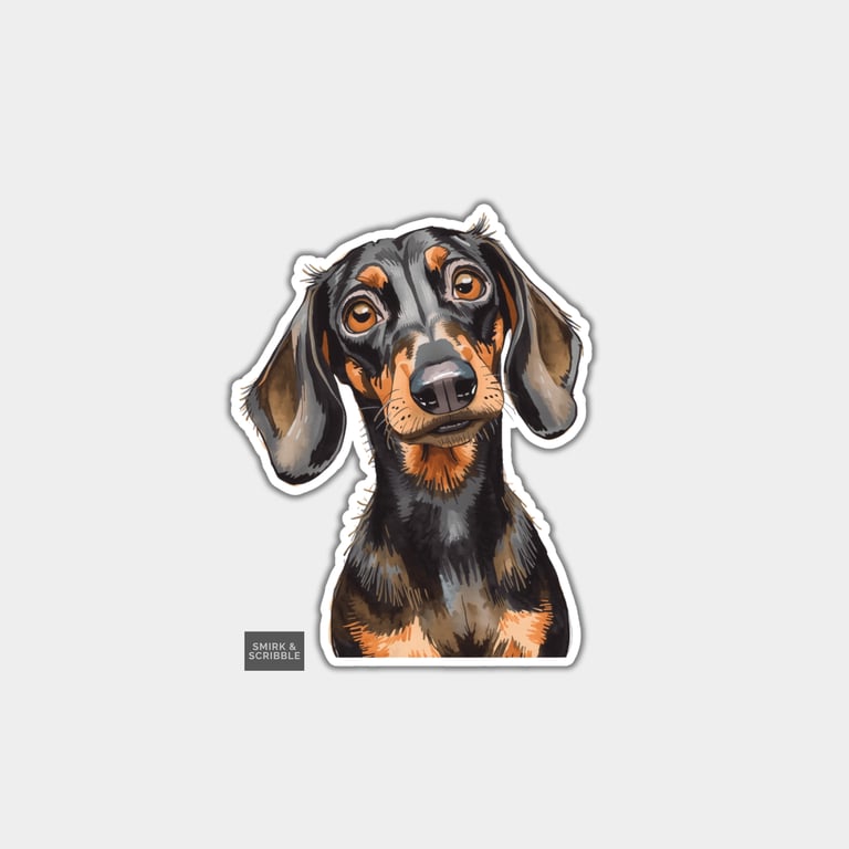 Funny Vinyl Sticker For Adults - Cute Dachshund Dog