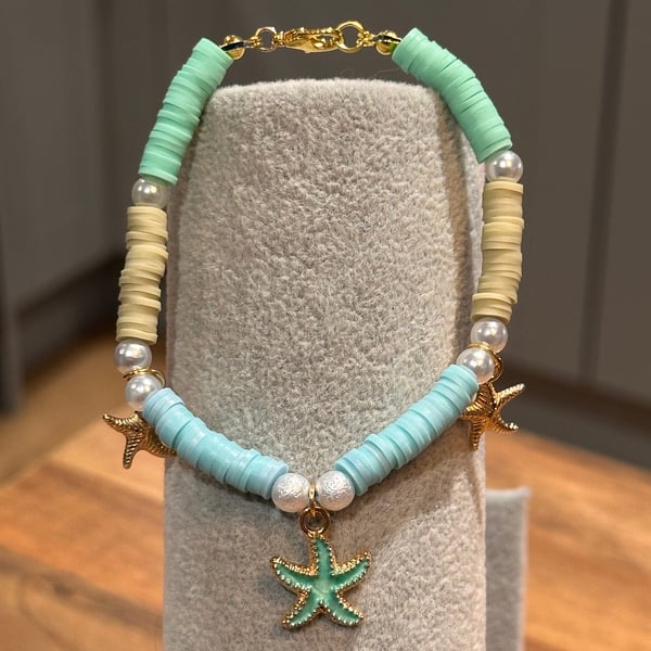 Unique Handmade bracelet with charms - starfish