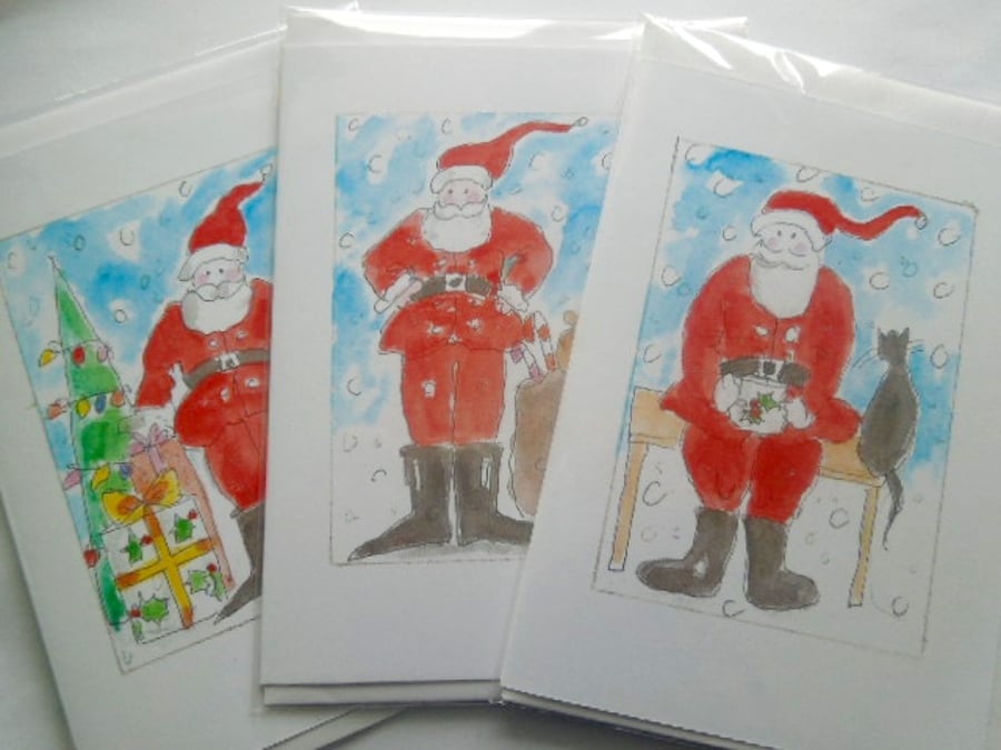 Handmade Christmas greetings cards pack of 3 with envelopes