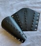 Large pair of black leather bracers with 3 rows of .5" spikes - FREE UK SHIP