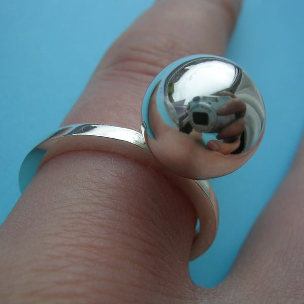 Solid Sterling Silver Bubble Ring