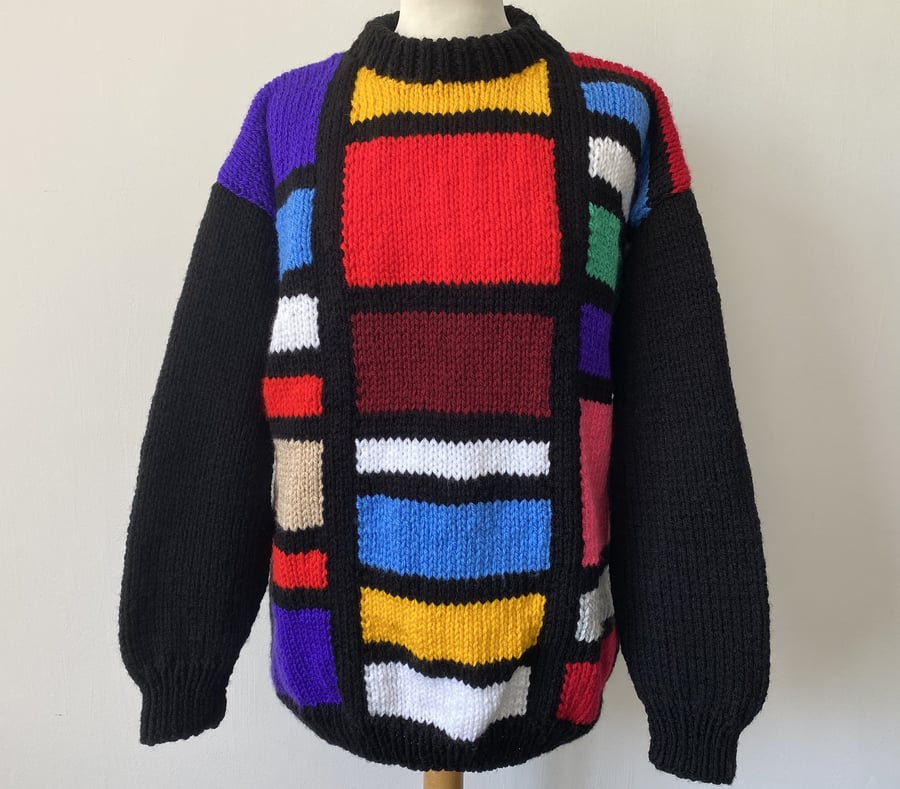 Rubix Squares Hand Knitted Jumper Designed by Bexknitwear