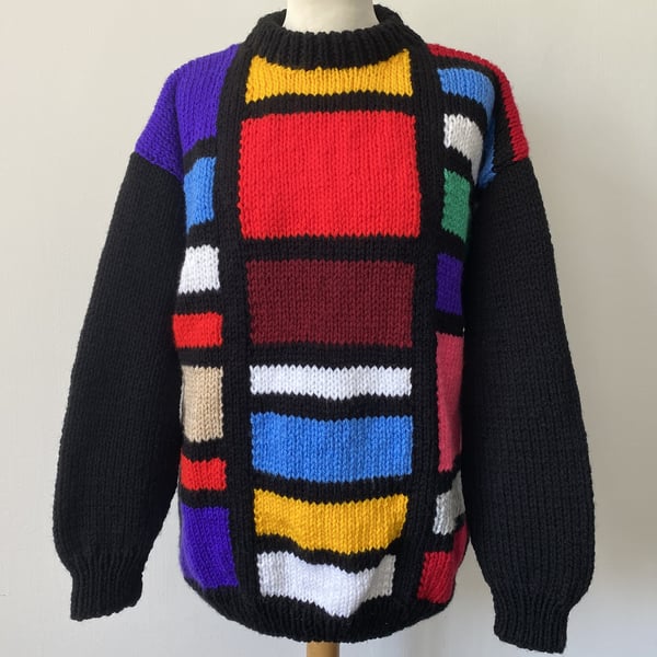 Rubix Squares Hand Knitted Jumper Designed by Bexknitwear