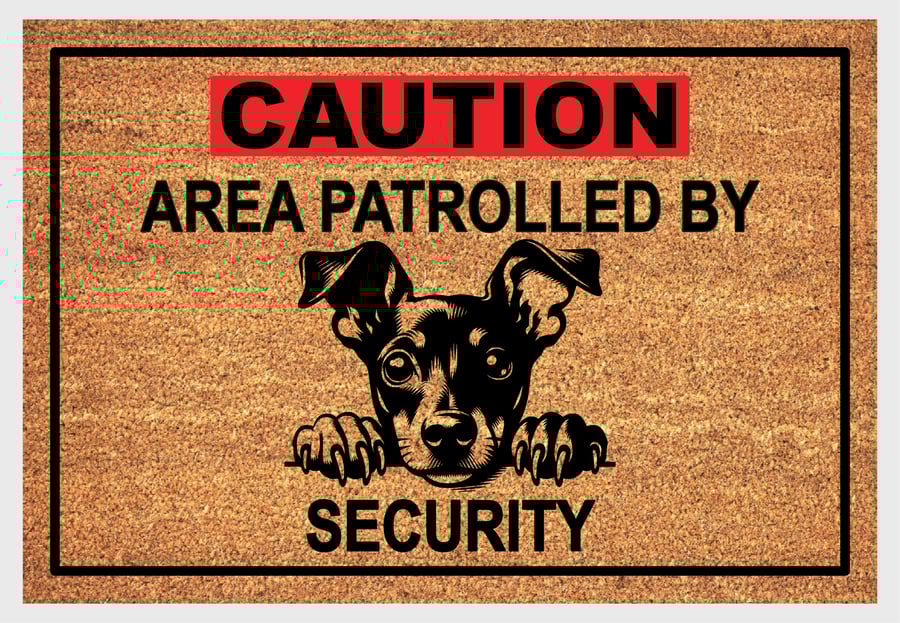 Manchester Terrier Security Door Mat - Manchester Terrier Welcome Mat - 3 Sizes