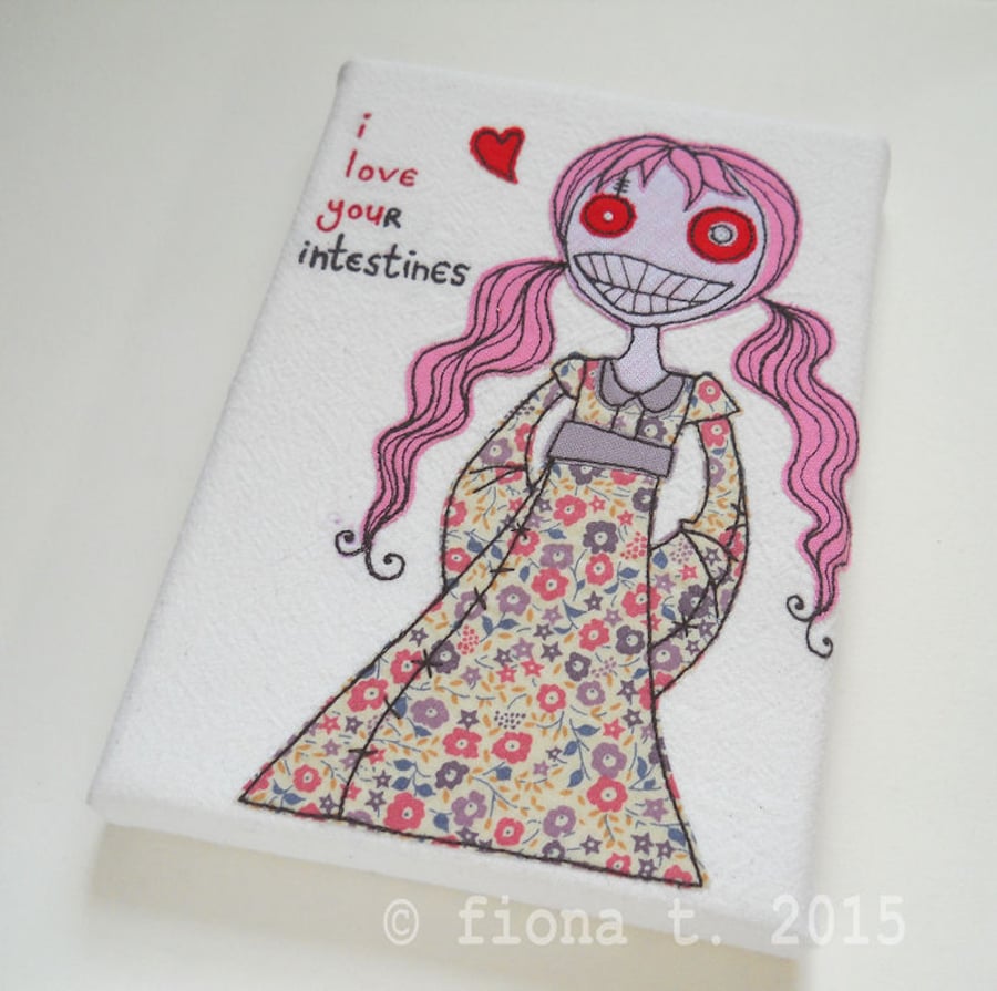 valentines zombie embroidery