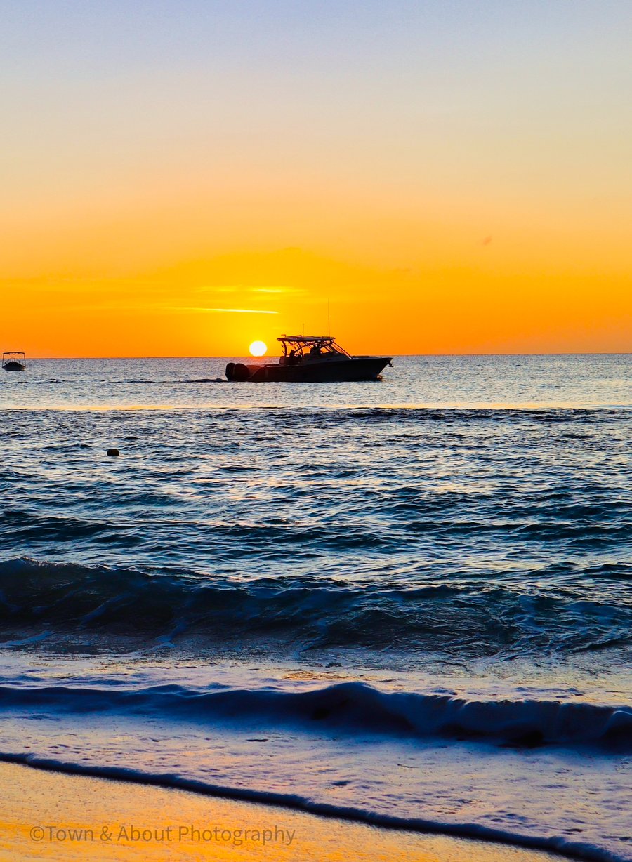 A Fishing Boat Catching the Sunset, Barbados – Print and Framed Options Availabl