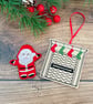 Santa in a Fireplace Christmas Hanging Decoration Personalised Gift - Image 4