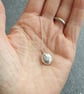 Recycled silver pebble pendant, Chunky silver nugget necklace - Image 3