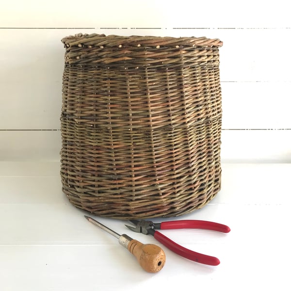 Willow Waste Paper Basket - Storage Basket - Handmade in Cornwall - 677