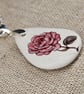 Sterling Silver Rose Sea Pottery Necklace - Coastal Floral Jewellery - Image 3