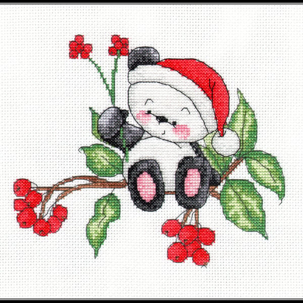 Party Paws Bamboo's holly cross stitch chart
