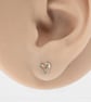 Titanium heart stud earrings - Delicate hypoallergenic earrings - Boho - Image 3
